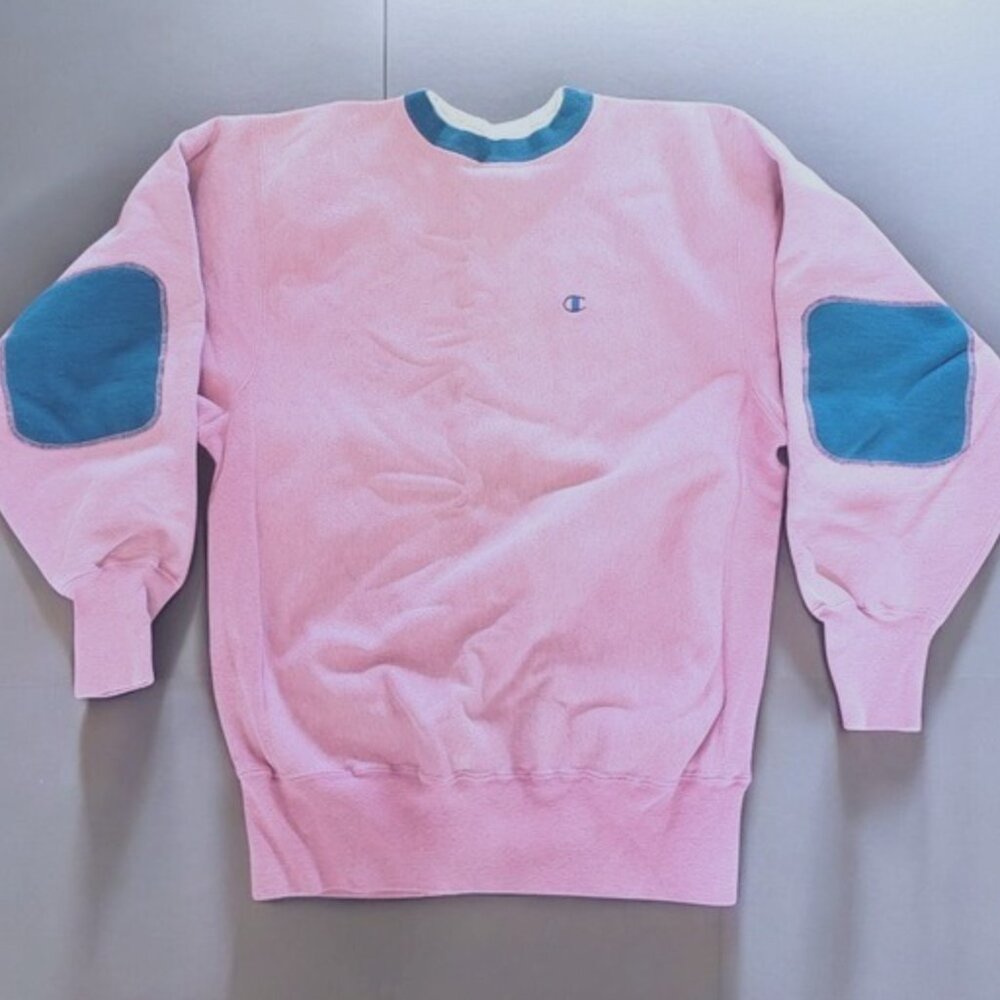Women's Reverse Weave Sweatshirt XL Pink Elbow Patch